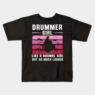 The Girl Play The Drums Kids T-Shirt